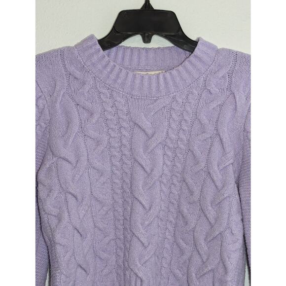 Cable Knit Lavender Cozy Crop Sweater Sincerely Jules Size S - Picture 2 of 5